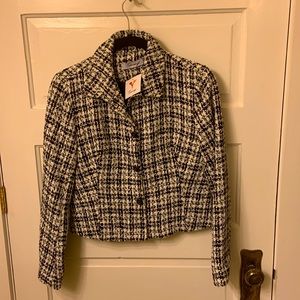 Towowge jacket black/white snap front size small